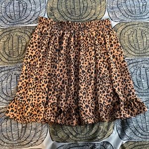 LEOPARD RUFFLE SKIRT - ANIMAL PRINT